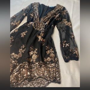 Gold and black dress